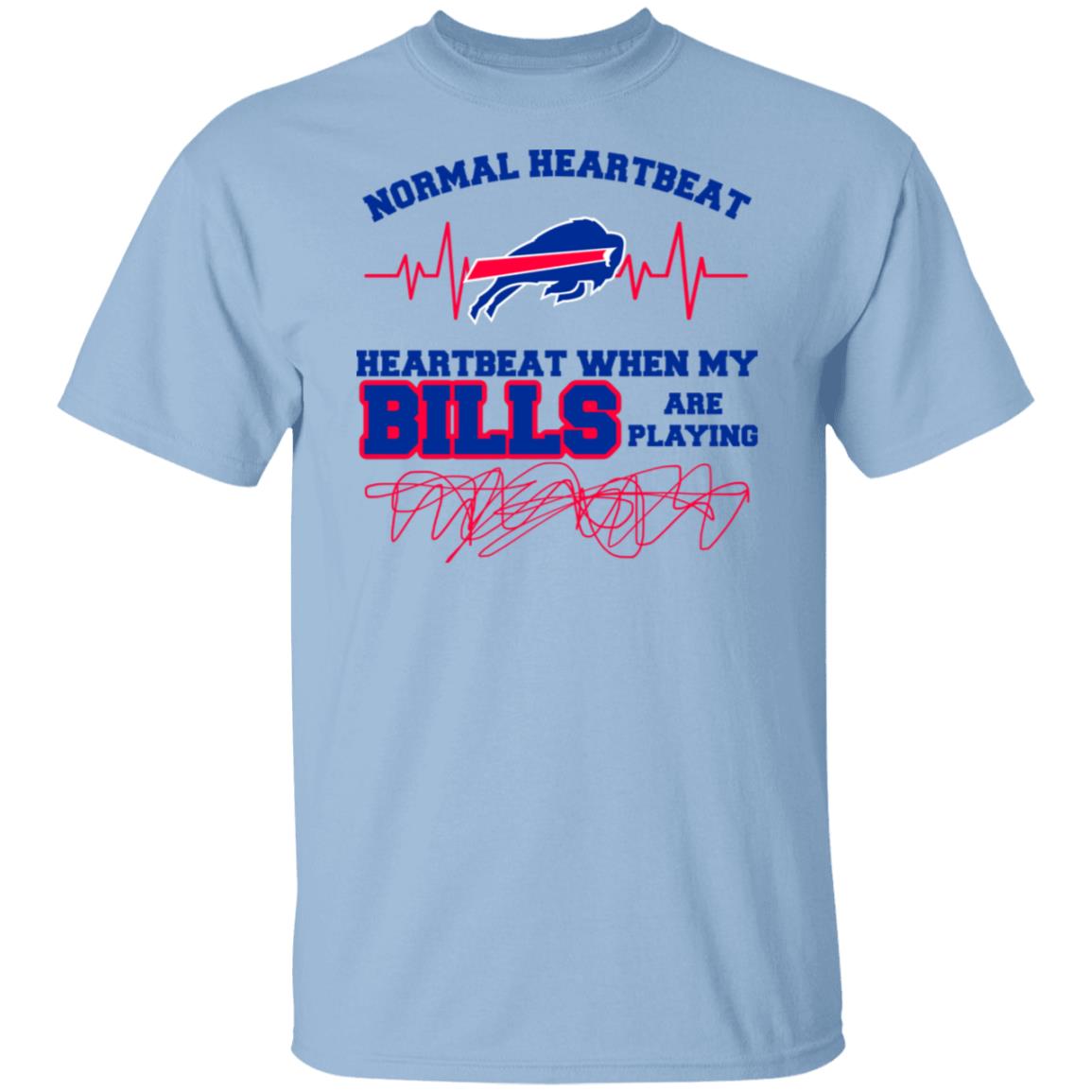 "Buffalo Bills Heartbeat Fan T-Shirt – Show Your Passion!"