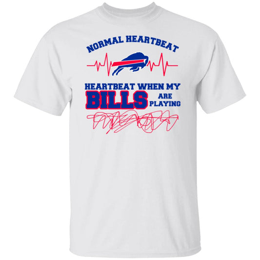 "Buffalo Bills Heartbeat Fan T-Shirt – Show Your Passion!"