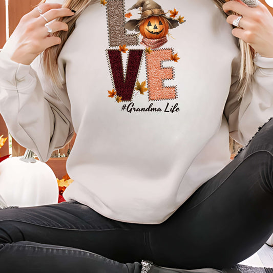 grandma life (1) "Love Pumpkin Grandma Life Sweatshirt – Cozy Fall Vibes for Grandmas"